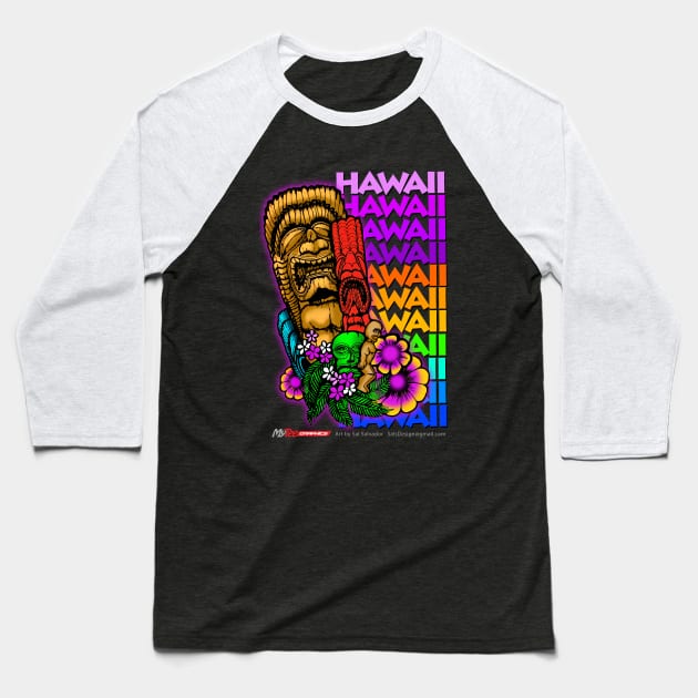 Tikis Hawaii Baseball T-Shirt by MyTeeGraphics